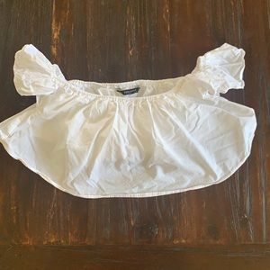 Zara off the shoulder white blouse size S